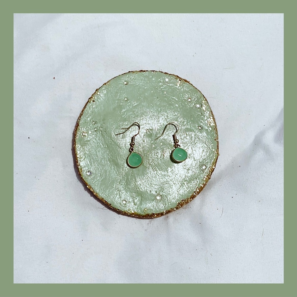 3/$30 EARRING BUNDLES! Handcrafted Green Stone Earrings set on 14KT gold posts
